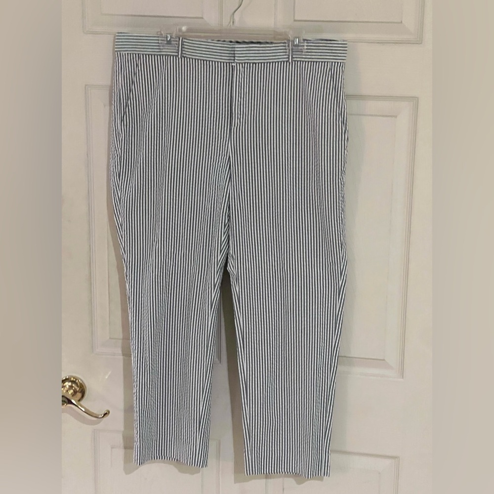 Women’s Banana Republic Hampton Striped Seersucker Pants -Sz 14